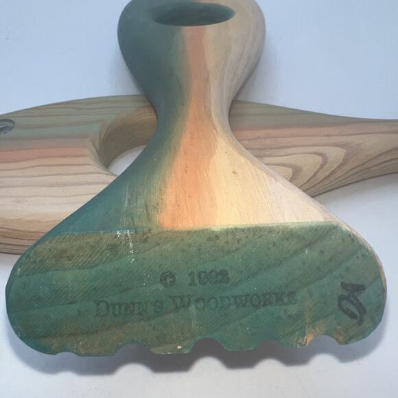 Wooden Rainbow Fish Wine Bottle Holder - Dunn's Woodworks 1993 - 11.5" Set Of 2 - Picture 3 of 4